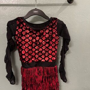 Black and Red Sequin dance costume